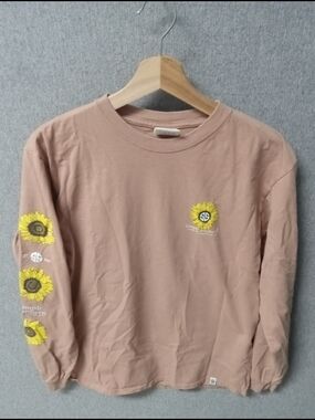 Simply Southern Dusty Rose Long-Sleeve Tee with Sunflower Prints